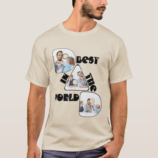 BEST DAD IN THE WORLD, photo collage T-Shirt (Devant)