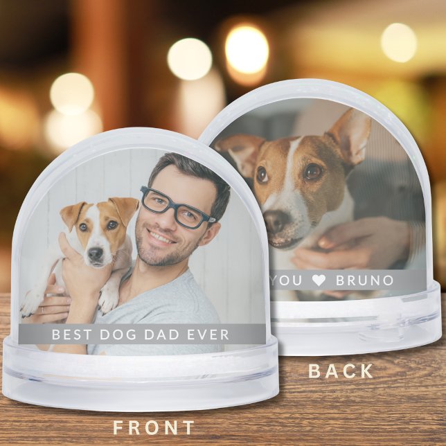 Best Dog Dad Ever 2 Photo Personalized  Gift (Créateur téléchargé)