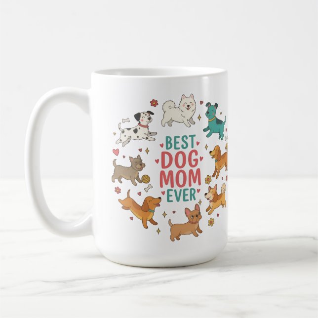 Best Dog Mom Ever Pet Mom Giftful Mug (Gauche)