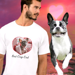 Best Dog Papa, coeur photo personnalisé. T-shirts
