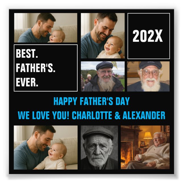 Best Father Ever Photo Collage and Custom Text (Devant)