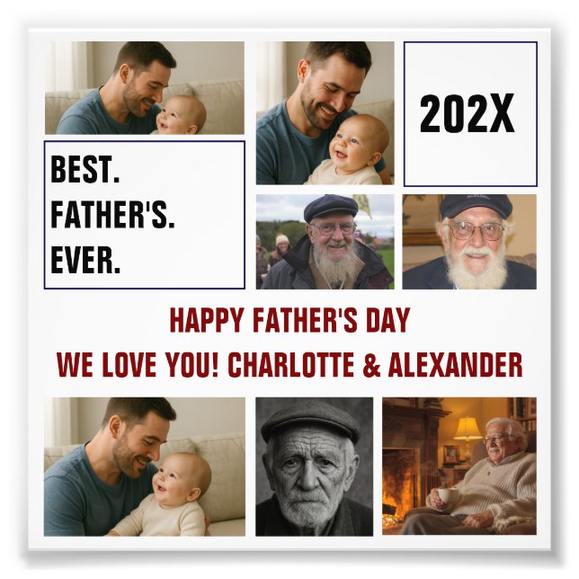 Best Father Ever Photo Collage and Custom Text (Devant)