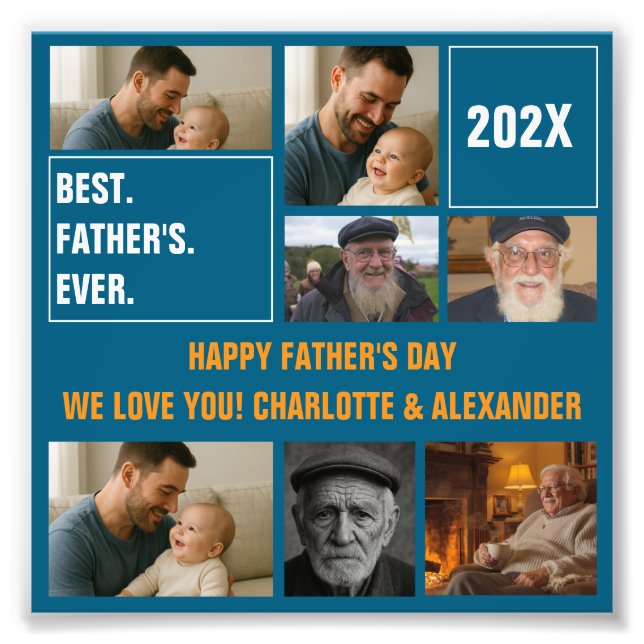 Best Father Ever Photo Collage and Custom Text (Devant)