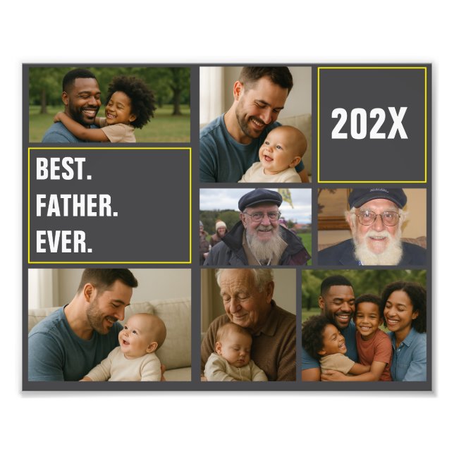 Best father's Ever Photo Collage and Custom Text (Devant)