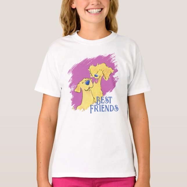 Best Friends Dog Cute Girls' White Graphic T-Shirt (Devant)
