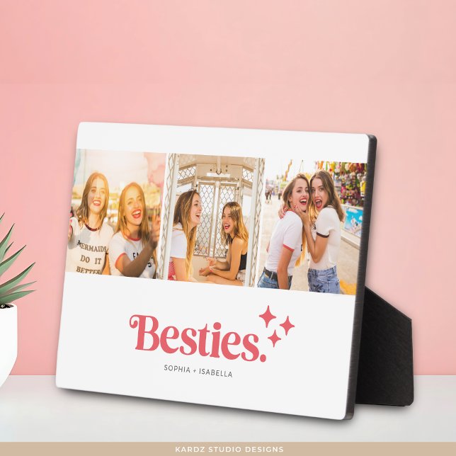 Best Friends Modern Photo Collage Plaque (Photo plaque shown in 5x7 inches.)