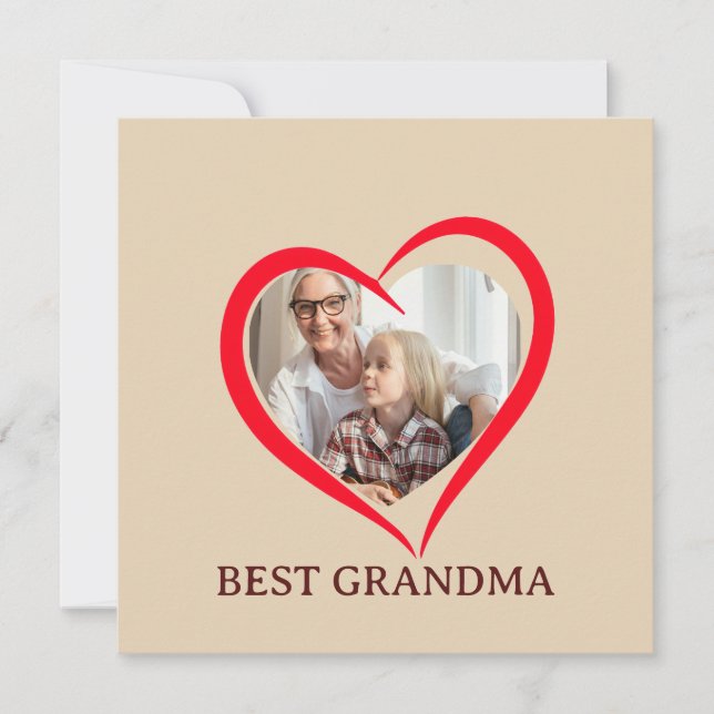 Best Grandma Personalized Unique Flat Card (Devant)