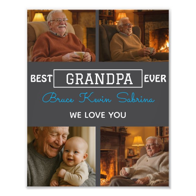 Best Grandpa Ever Photo Collage (Devant)