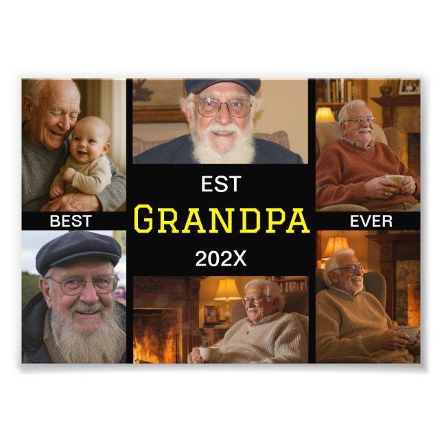 Best Grandpa Ever Photo Collage (Devant)