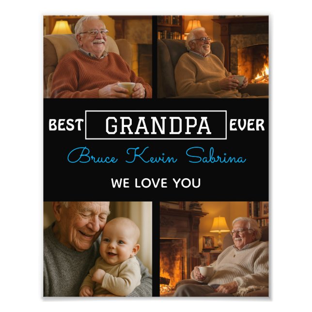 Best Grandpa Ever Photo Collage (Devant)