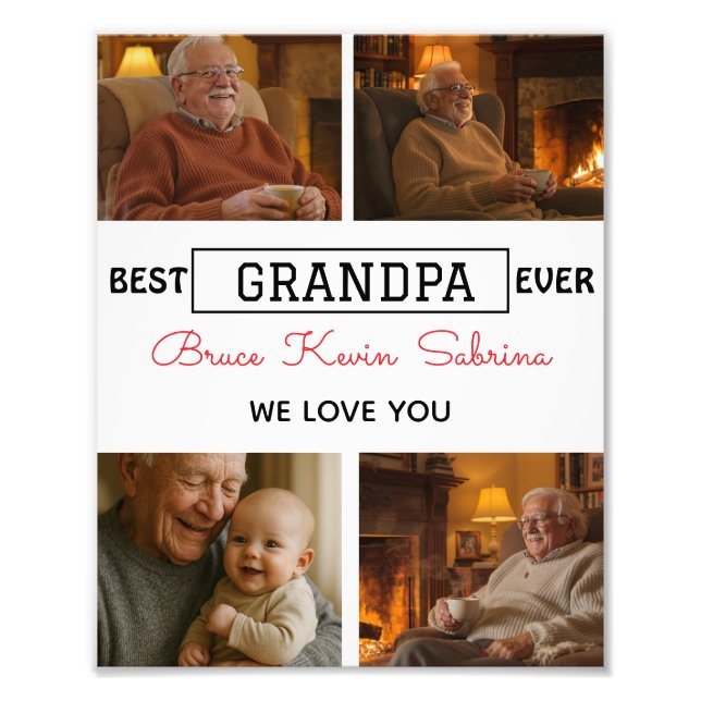 Best Grandpa Ever Photo Collage (Devant)
