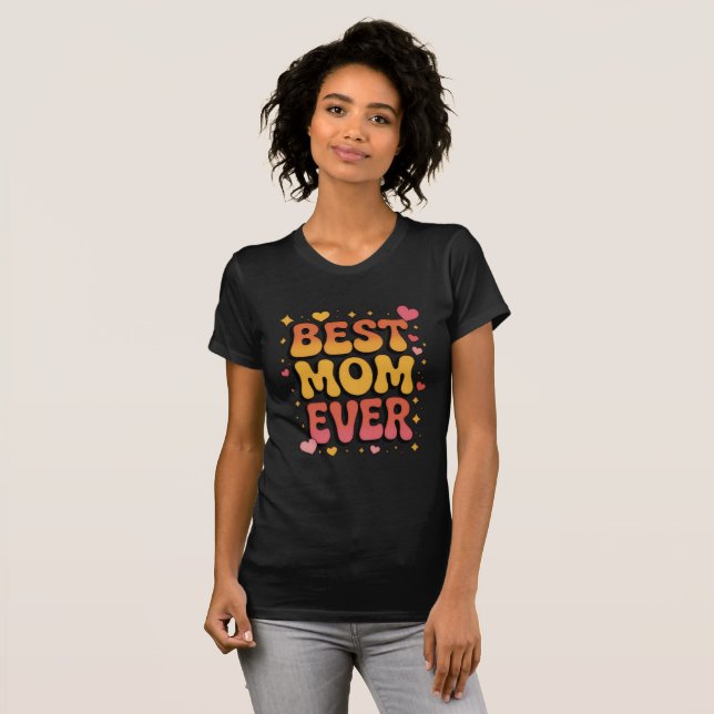 Best Mama Ever Boho Floral T-Shirt (Devant entier)
