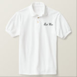 Best Man Polo Shirt<br><div class="desc">Meilleure chemise Polo Homme en blanc avec texte brodé noir.</div>