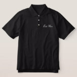 Best Man Polo Shirt<br><div class="desc">Meilleure chemise Polo Homme en noir avec texte brodé blanc.</div>