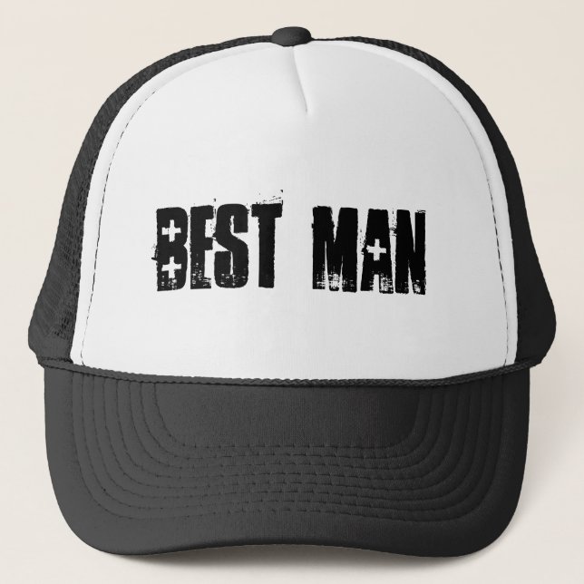 Best Man simple noir blanc toiletteur casquette (Devant)