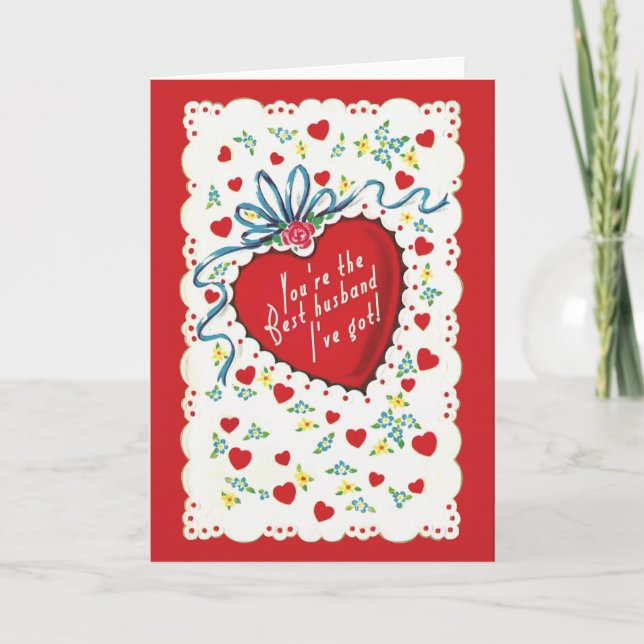 BEST MARI - rétro drôle Valentines carte de jour (Devant)