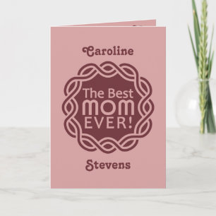 BEST MOM carte de voeux monogramme personnalisée