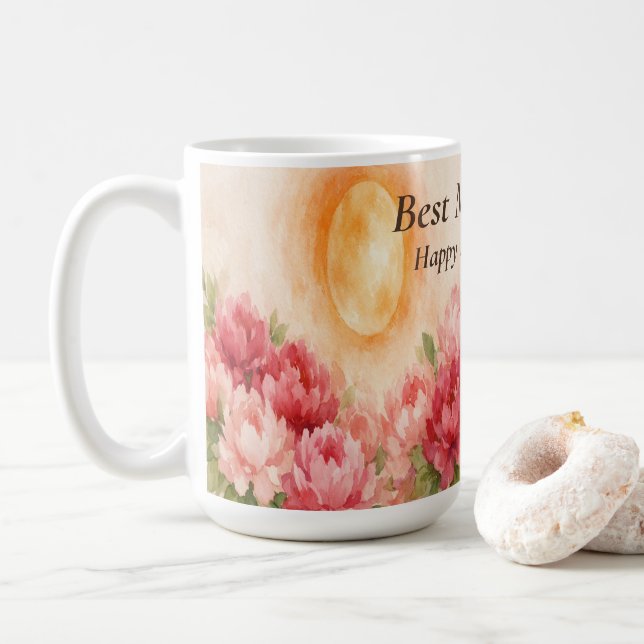 Best Mom Ever Floral Mug Personalized Mother’s Day (Avec donut)