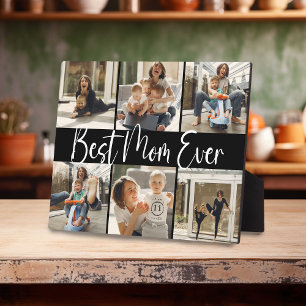 "Best Mom Ever' Keepsaké 6 Photo Collage Plaque