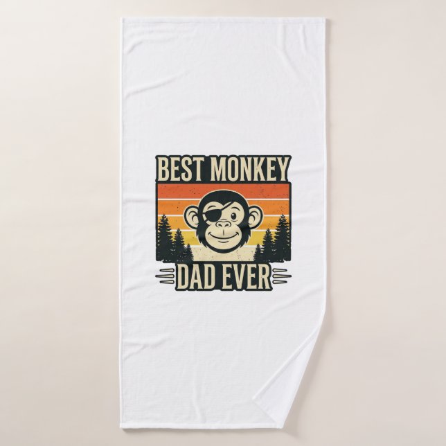 Best Monkey Dad Ever Vintage Monkey Father Shirt_1 (Serviette de bain)