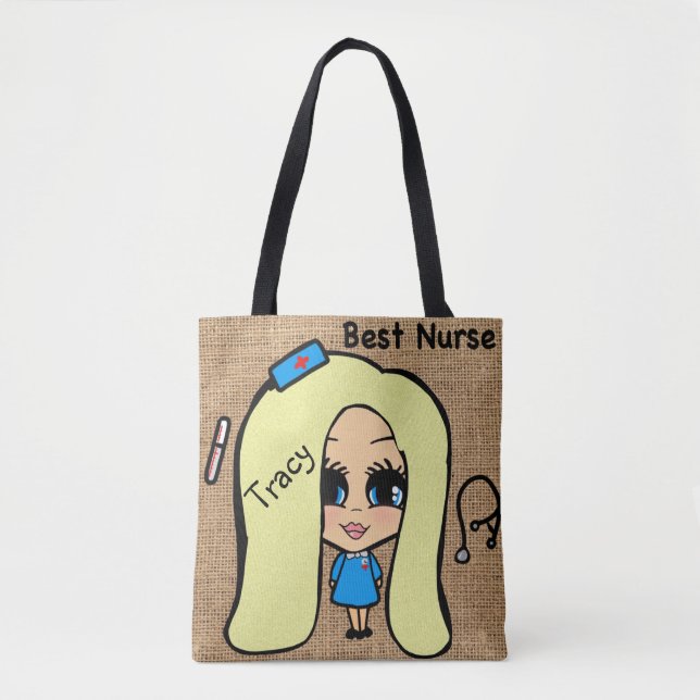 Best Nurse Fourre-tout - Sac Caricature Personnali (Devant)