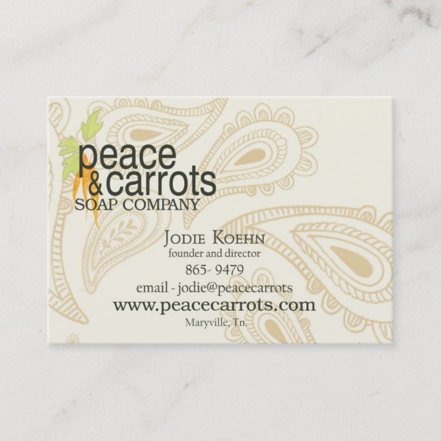 Best Peace et carte de visite de Carrots Soap (Devant)