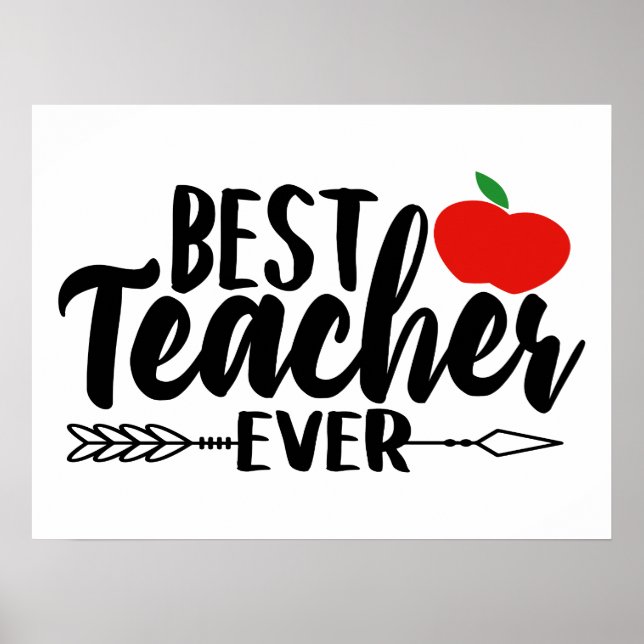 Best Teacher ever words poster (Devant)