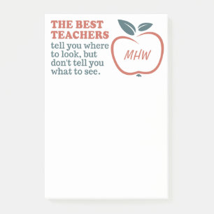 BEST TEACHERS monogramme personnalisé Post-It note