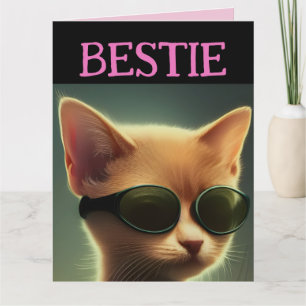 BESTIE AMIE CHAT ANNIVERSAIRE CARTE DE SALUT