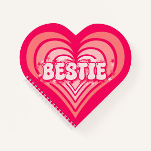 Bestie Cutie Lumineuse Coeur Rose Carnet Spiral