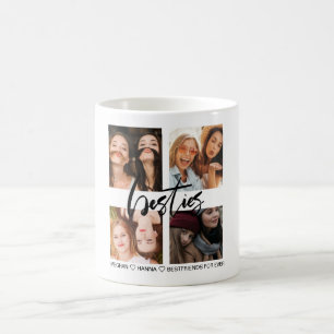 Besties black photo collage meilleurs amis Mug