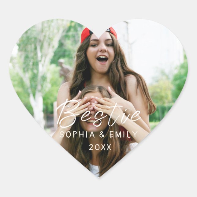 Besties Forever - Autocollant photo et nom personn (Devant)