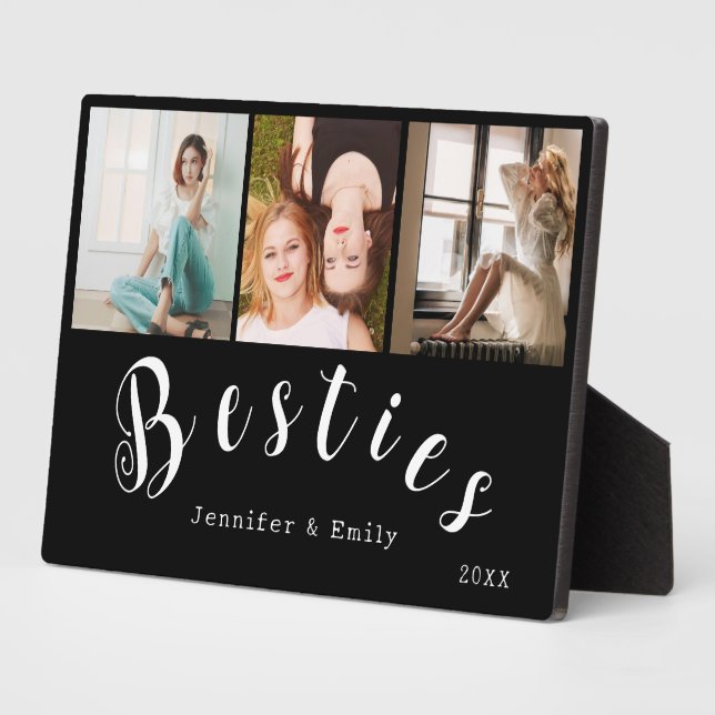Besties modernes Photo Collage Plaque (Côté)