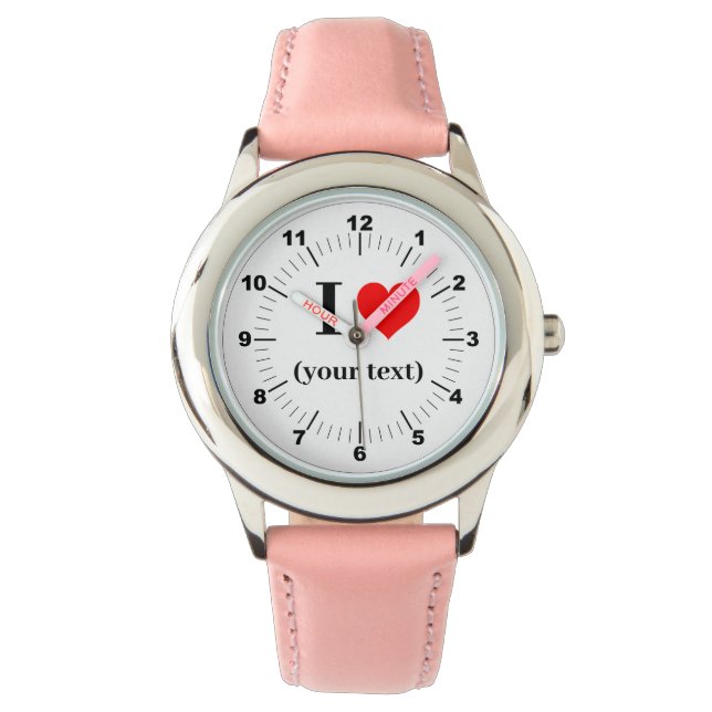 BESTSELLER ! Enfant I ❤️ Montre à bracelet en cuir (devant)