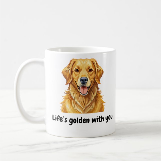 BESTSELLER ! Golden Retriever Mug - Life’s Golden. (Gauche)
