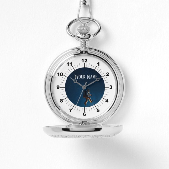 BESTSELLER ! Montre de poche en argent de l'espace (Recto)