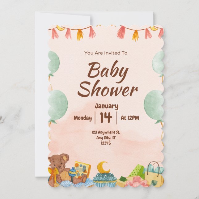BESTSLELER ! Invitation baby shower (Devant)