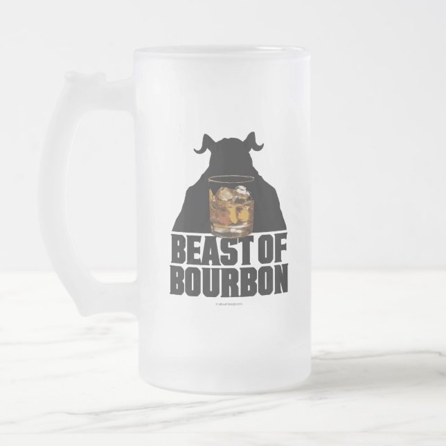 Bête De Bourbon Verre Frosted Bière Mug (Gauche)
