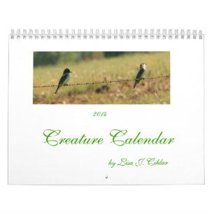 Bêtes et oiseaux du calendrier 2014 de créature