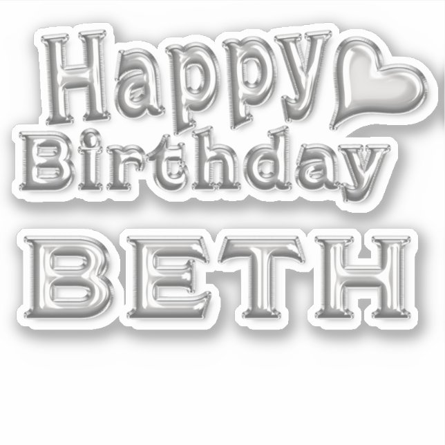 Beth Happy Birthday Autocollant Autocollant (Devant)