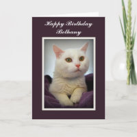 Bethany Bonne Carte Chat Blanc Anniversaire