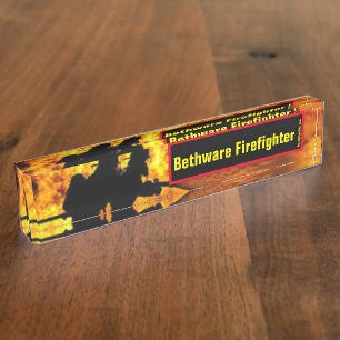 Bethware Feu pompier plaque de nom du bureau