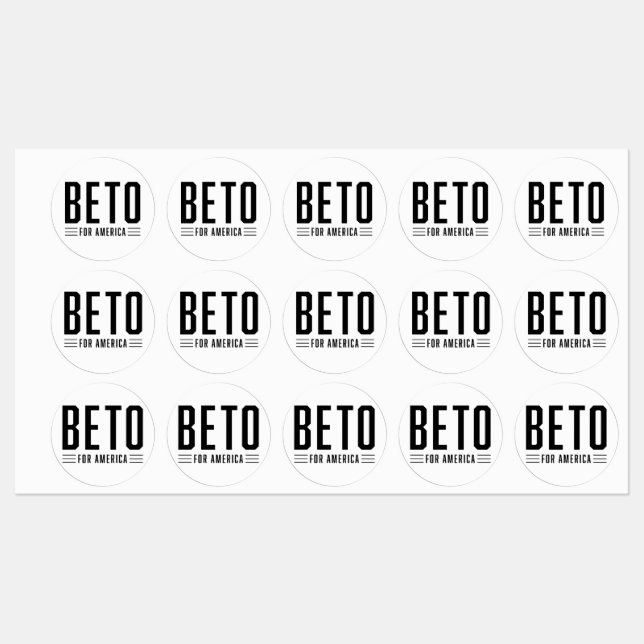 Beto For America Moyenne Cercle Étiquette étanche (Feuille)