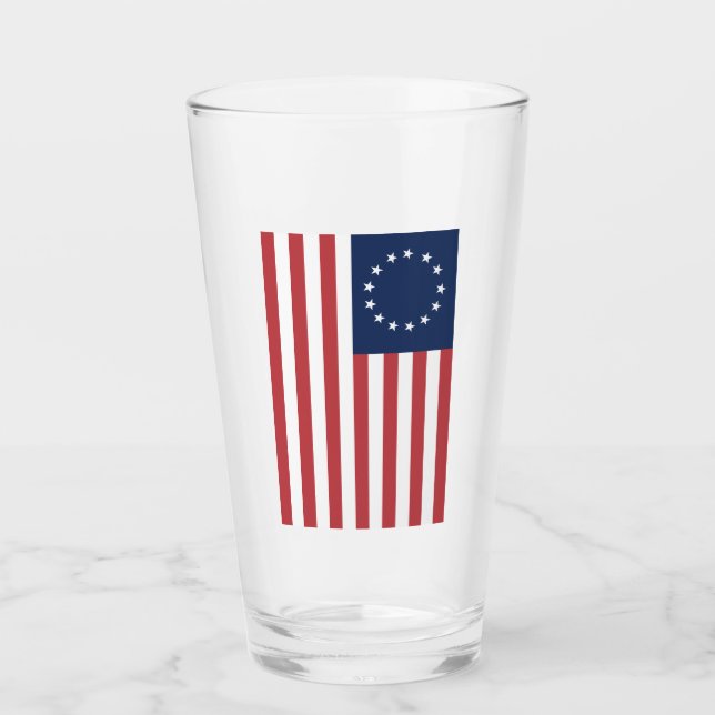 Betsy Ross Drapeau Design Coupe de verre (Devant)