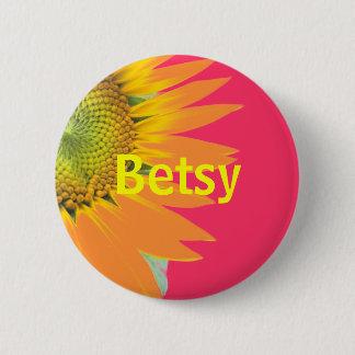 Betsy Sunflower rose et jaune Bright Name Badge