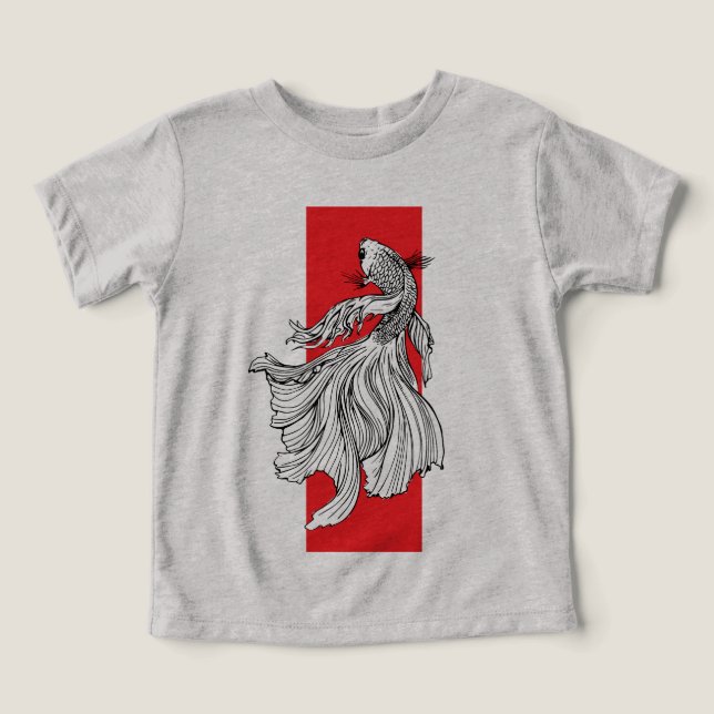 Betta poisson gracieux – Art minimaliste japonais (Design Recto)