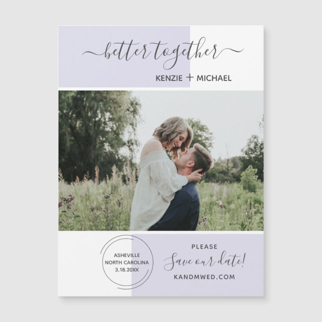 Better Together Photo Save the Date Mariage Modern (Devant)