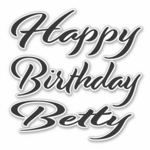 Betty Name Prénom Anniversaire de Black Sticker