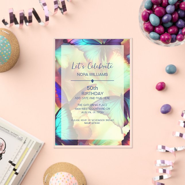 Beurre Anniversaire Invitation Acrylique (Insitu (Célébration))