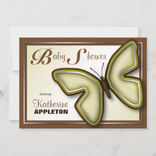 Beurre Brown et jaune Invitations de douche pour b